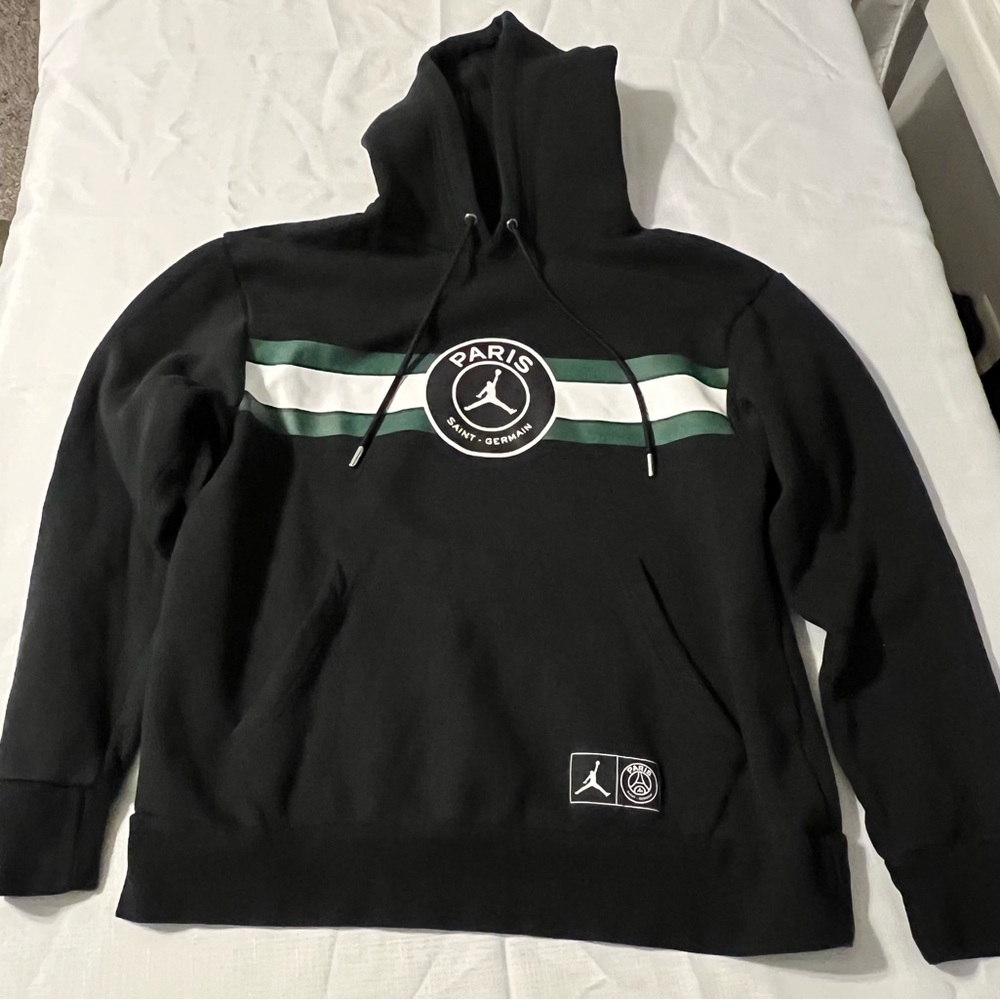 Nike Jordan Paris Saint Germain Men's Fleece Pullover Hoodie BLACK Medium